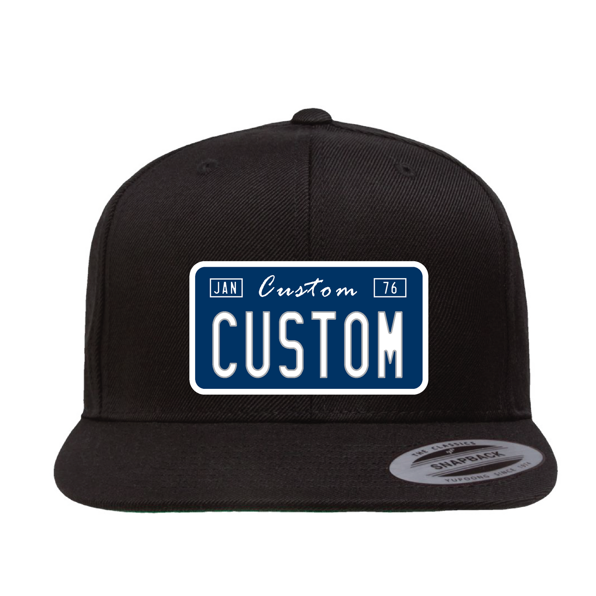 Customizable Blue and White License Plaque Hat - OSPS Customizable Blue and White