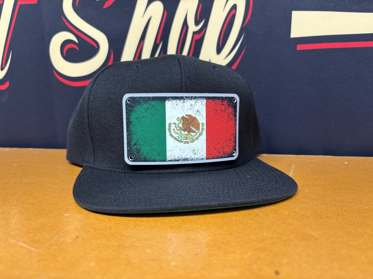 Mexican Flag Plaque Flat Hat