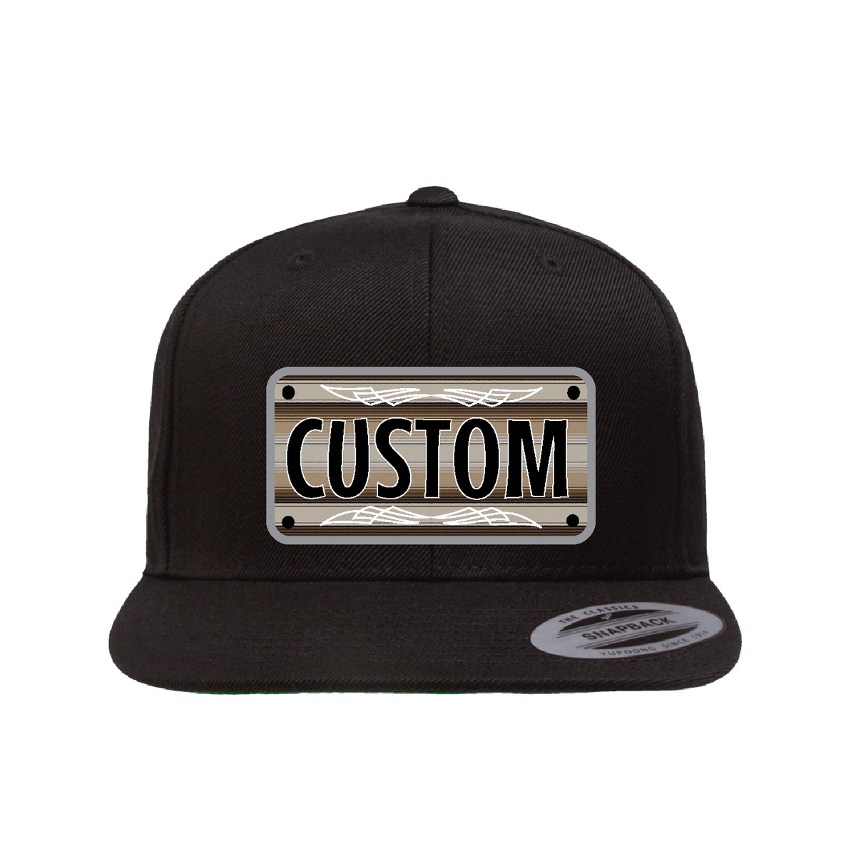 Custom Brown-White Sarape Plaque Flat Hat