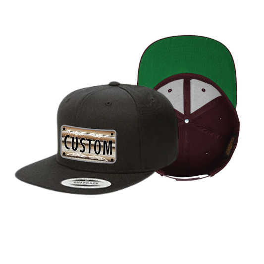 Custom Brown-White Sarape Plaque Flat Hat