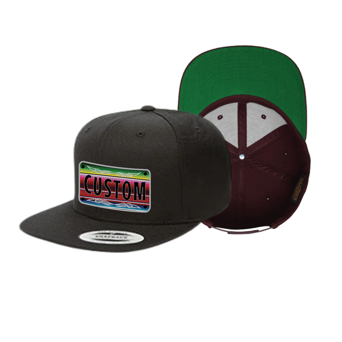 Custom Traditional Sarape Plaque Flat Hat