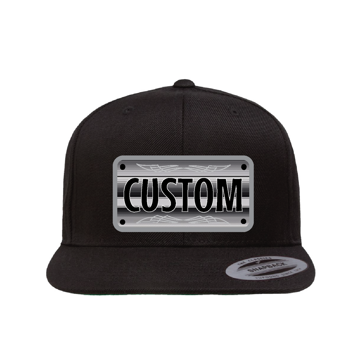 Custom Blk/Wht Sarape Plaque Flat Hat