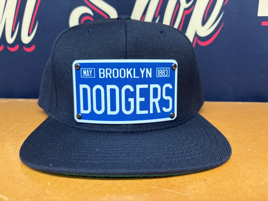 Los Angeles Blue and White Bold Brooklyn Dodgers Plaque Hat Edition - OSPS Dodgers Black and Grey
