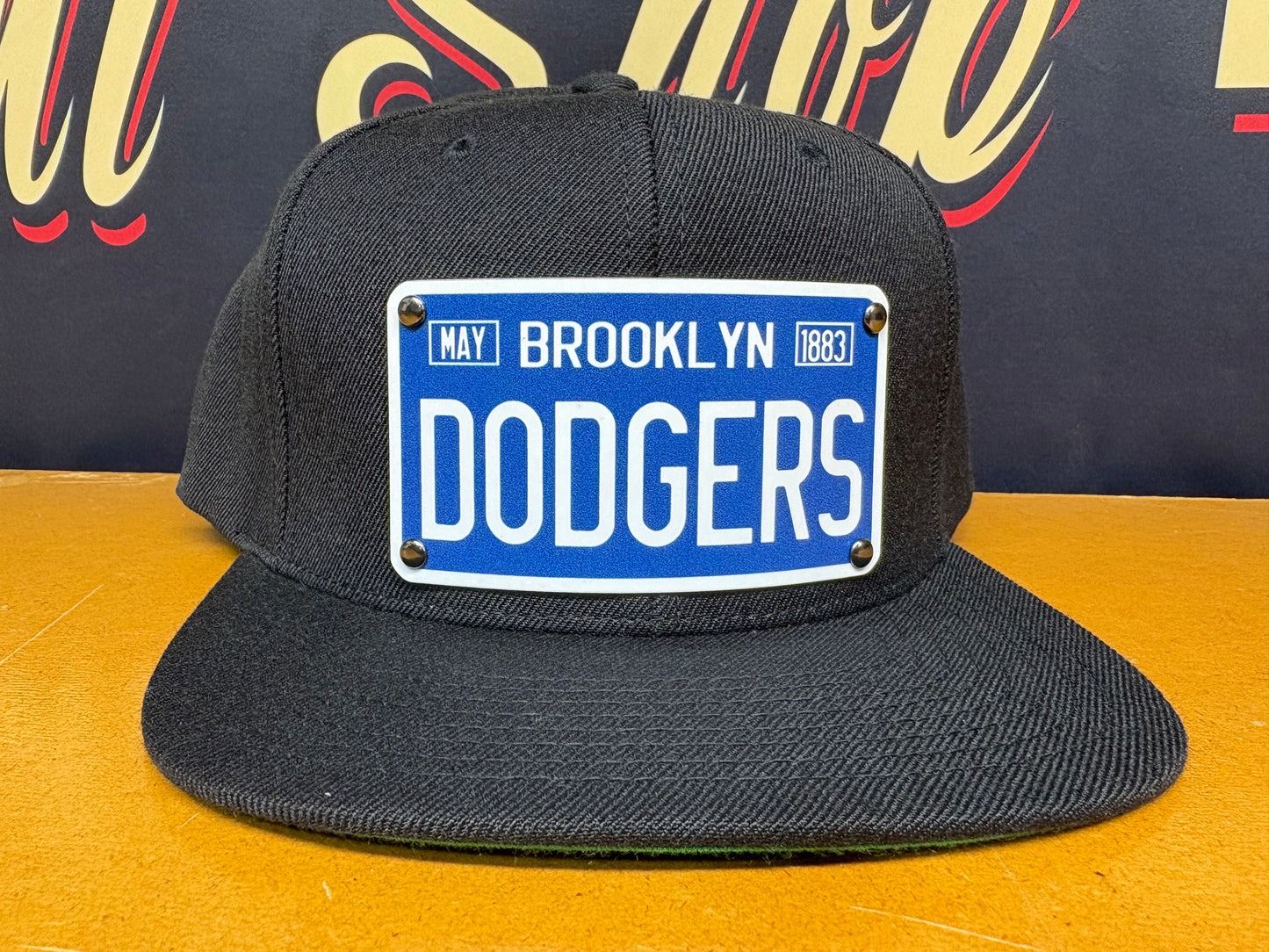 Los Angeles Blue and White Bold Brooklyn Dodgers Plaque Hat Edition - OSPS Dodgers Black and Grey