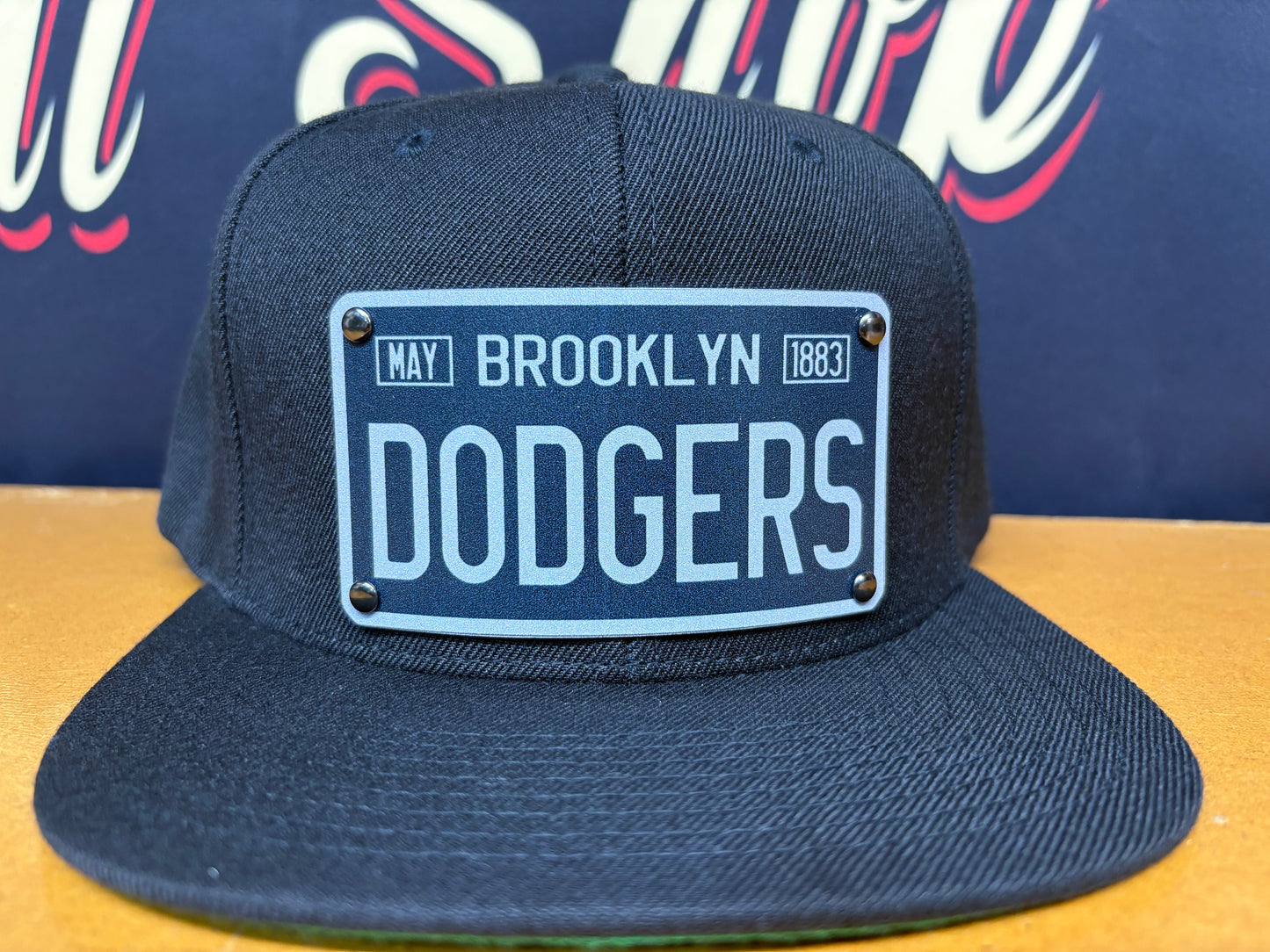 Los Angeles Black and Grey Bold Brooklyn Dodgers Plaque Hat Edition- OSPS Dodgers Black and Grey (Copy)