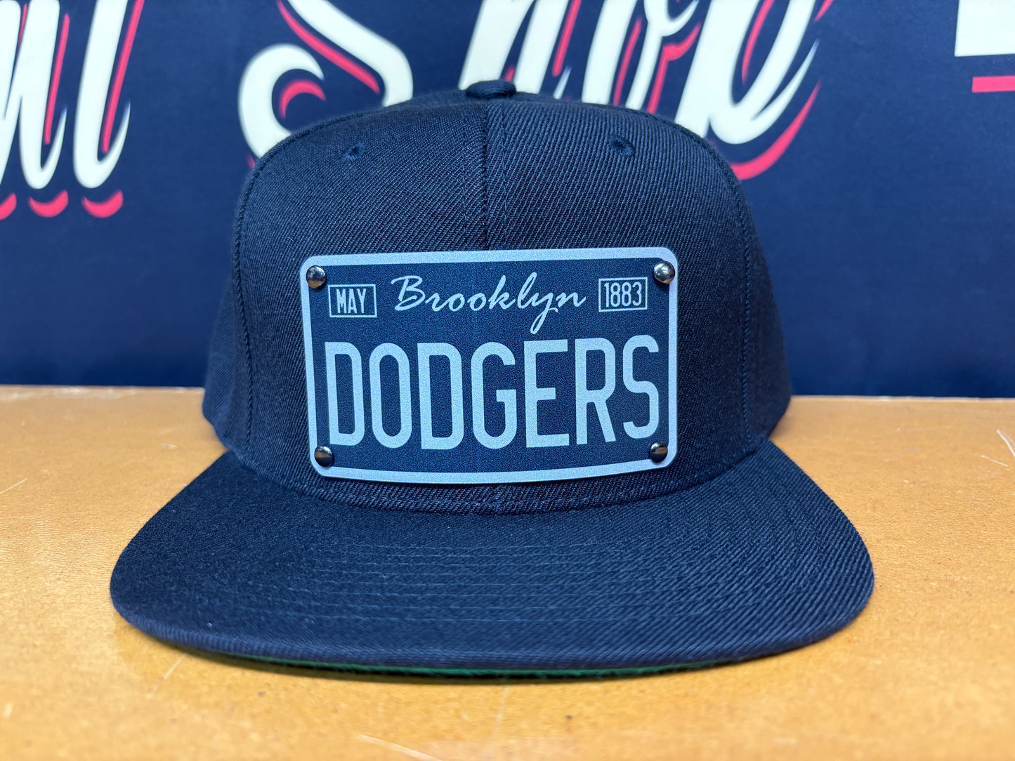 Los Angeles Black and Grey Scipt Brooklyn Dodgers Plaque Hat Edition- OSPS Dodgers Black and Grey