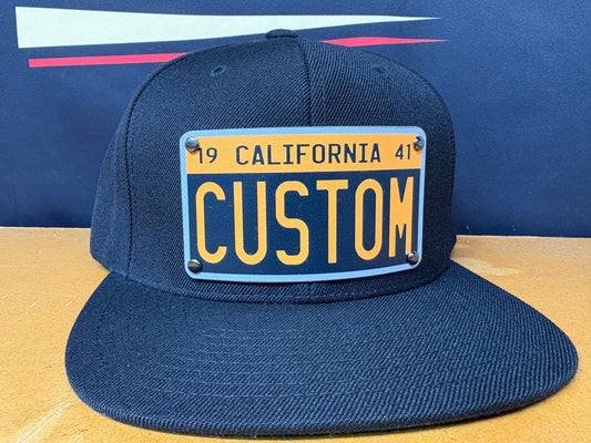Personalized 40's Black And Yellow NY Style License Plate Vibe Hat