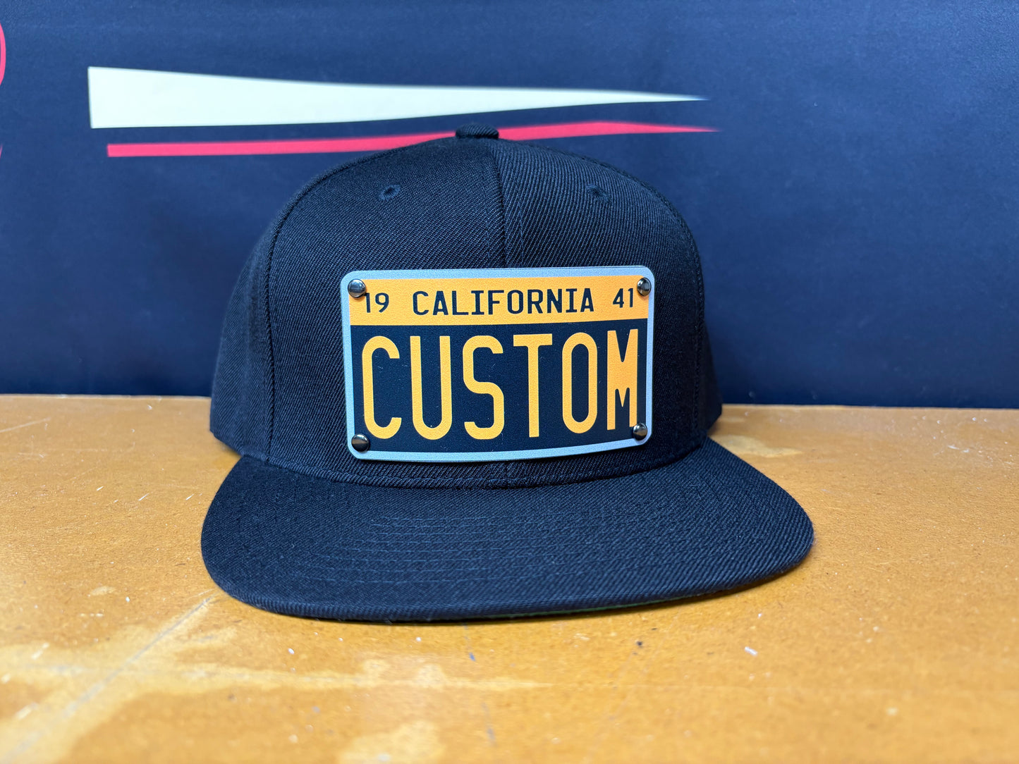 Personalized 40's Black And Yellow NY Style License Plate Vibe Hat