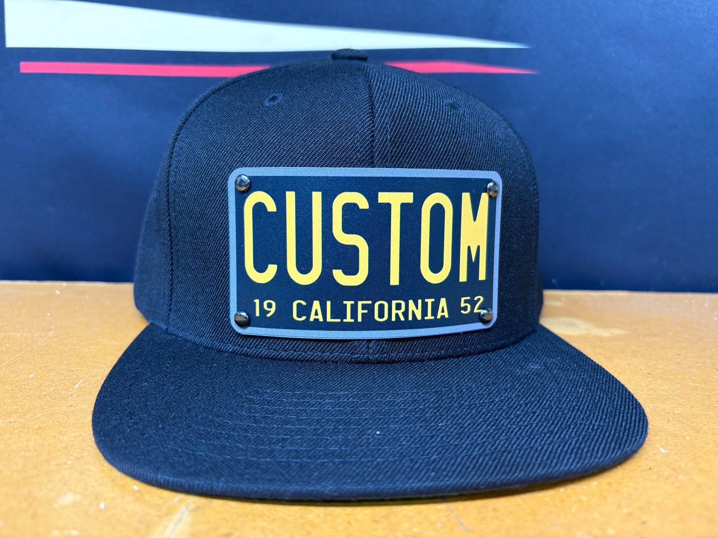 Personalized 52's Black And Yellow License Plate Vibe Hat