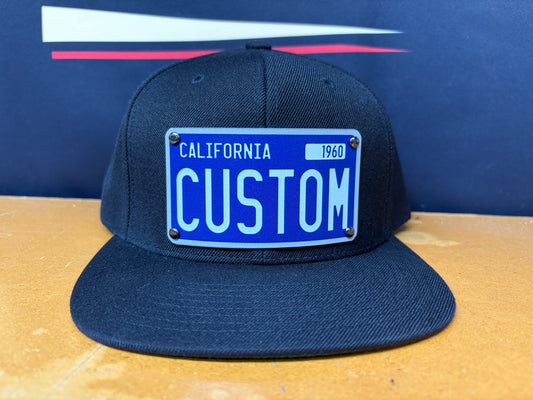 Personalized 40's Navy and Silver License Plate Vibe Hat - Nevada Style