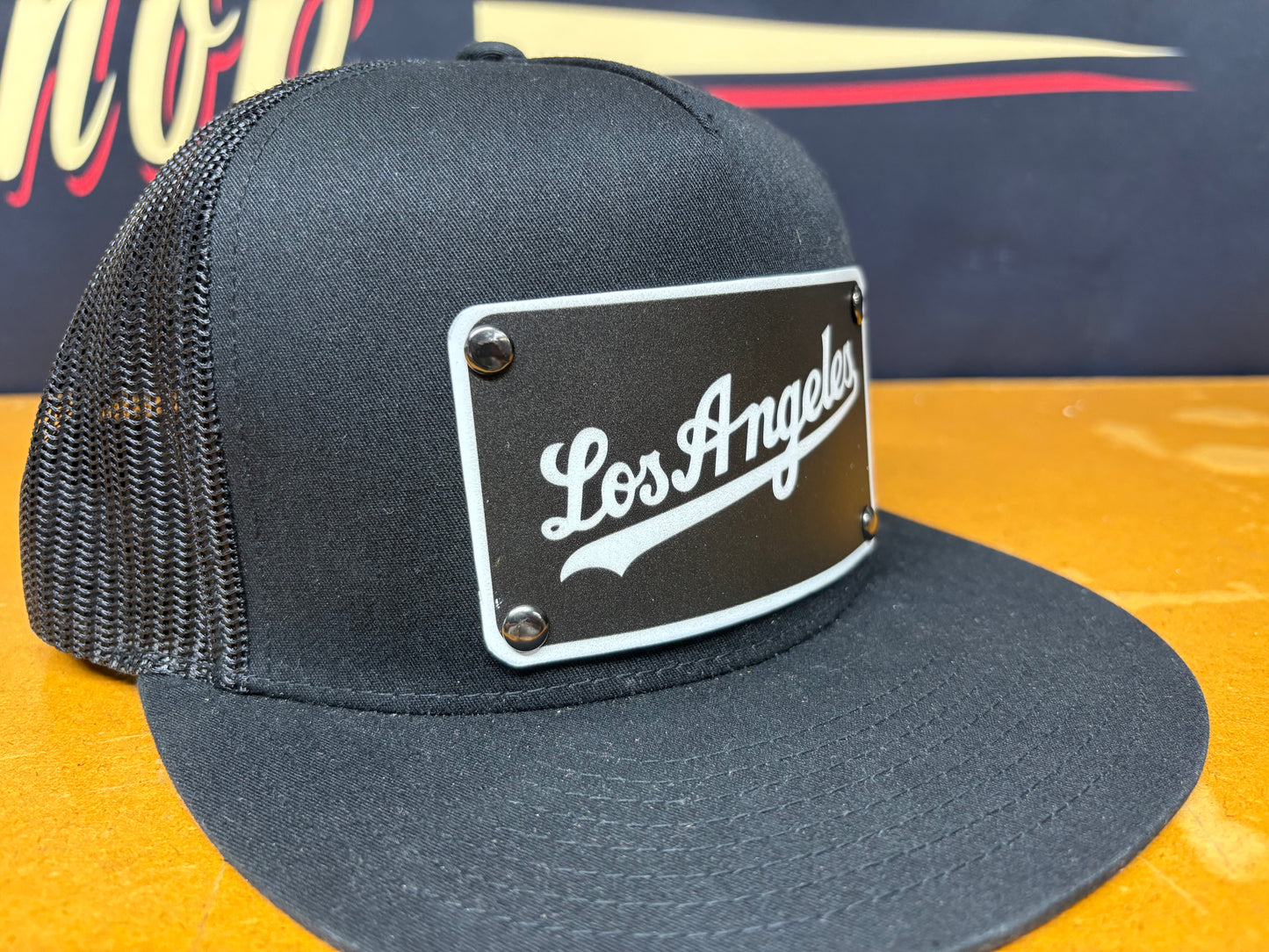 Custom Black/Black Los Angeles Dodgers Hat