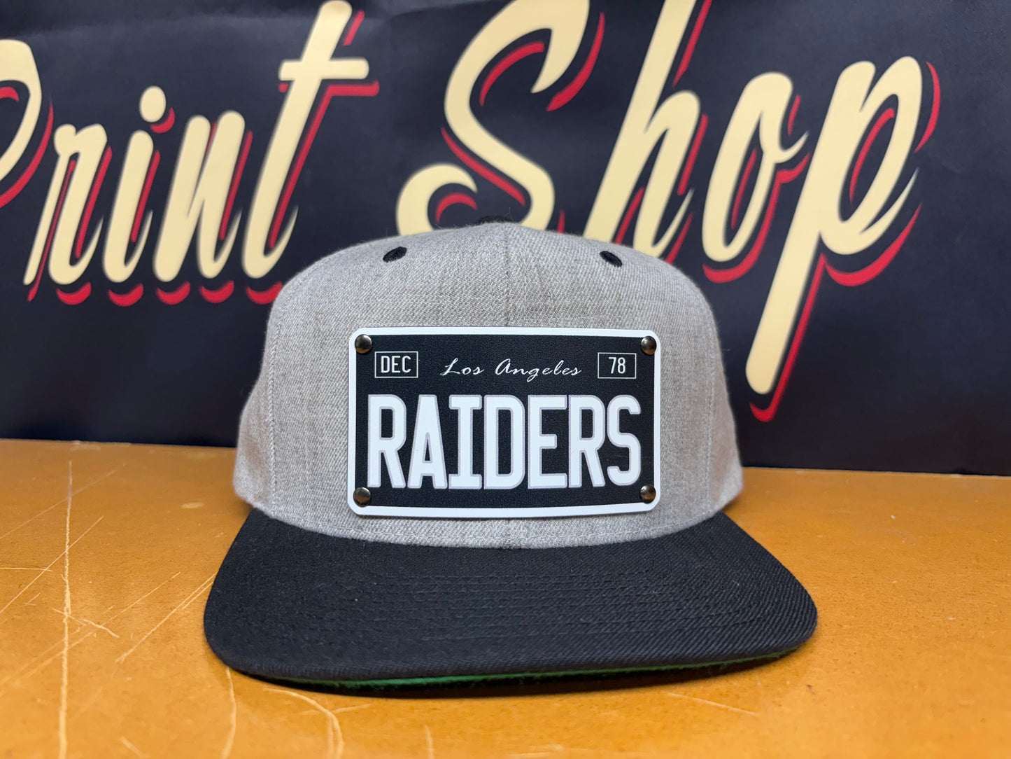 Raiders License Plate Grey Hat - OSPS Plaque Style
