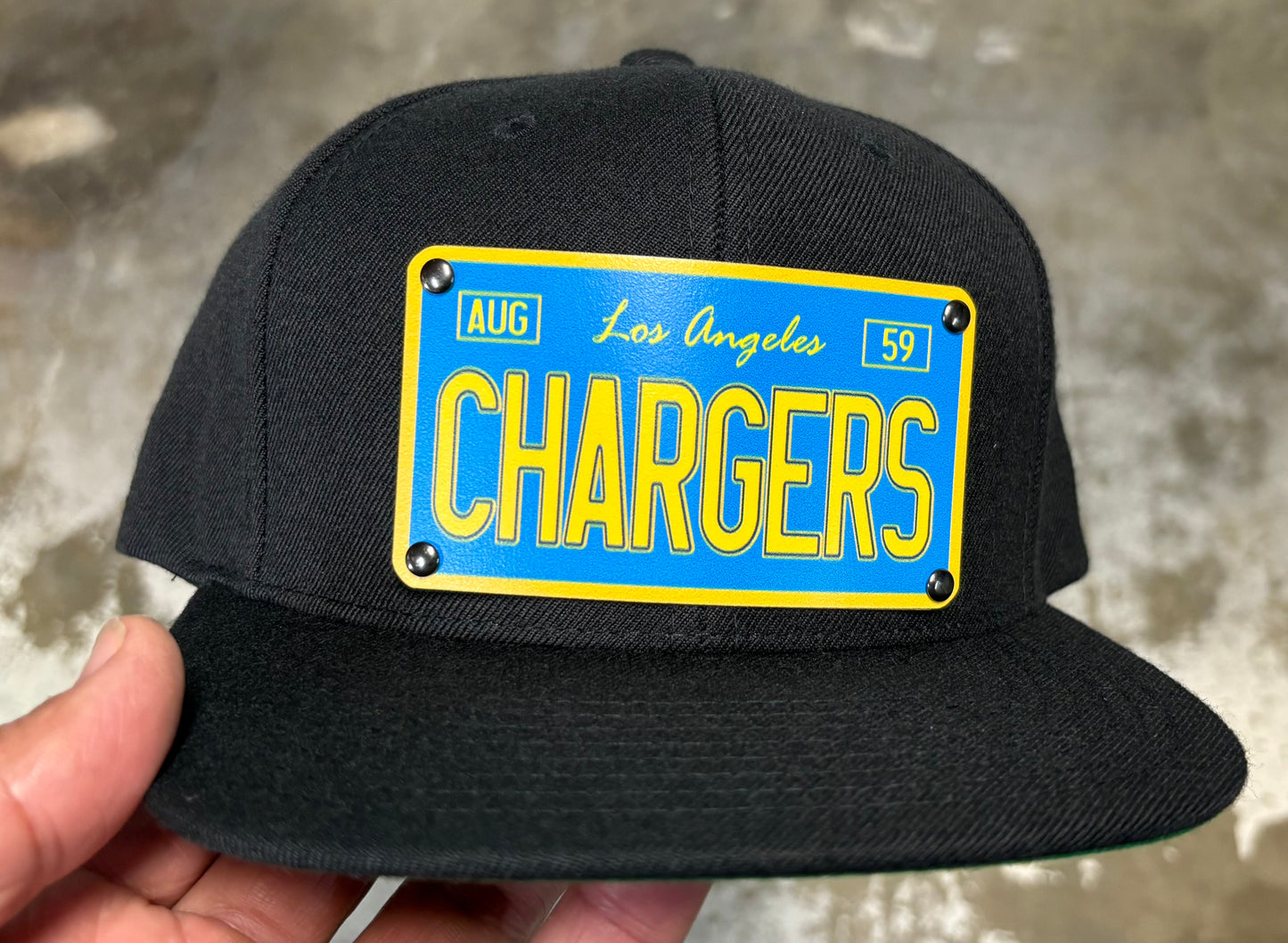 License Plate Chargers Plaque Hat - OSPS Chargers Plaque Style