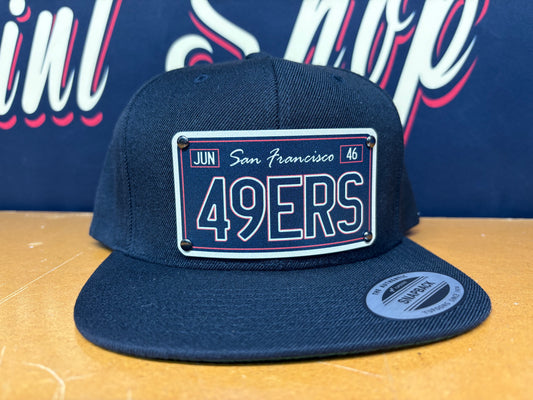 Black Edition License Plate 49ers Plaque Hat - OSPS 49ers Plaque Style