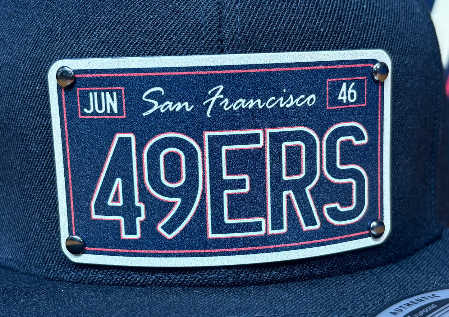 Black Edition License Plate 49ers Plaque Hat - OSPS 49ers Plaque Style