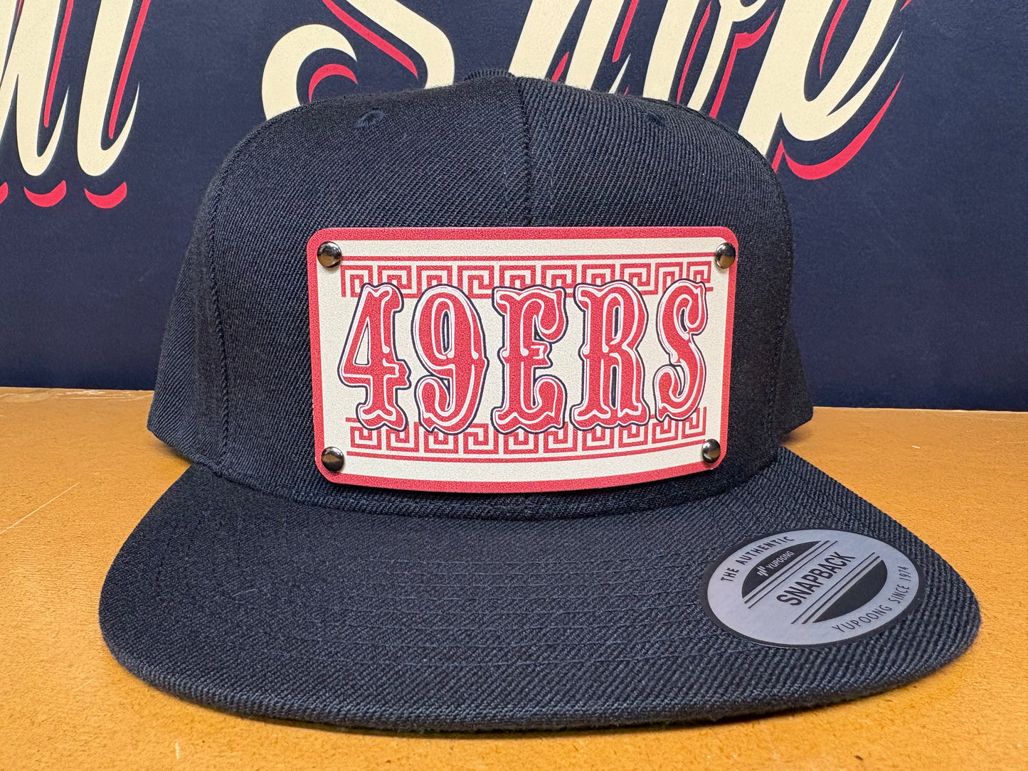 Old English Raza 49ers Plaque Hat - OSPS 49ers Plaque Style