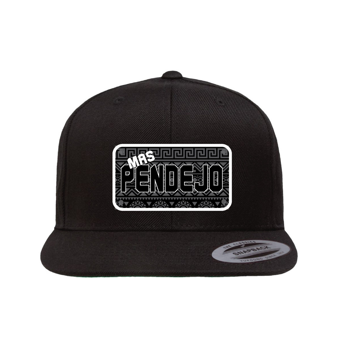 Mas Pendejo Raza Safety Blk/Wht Plaque Flat Hat