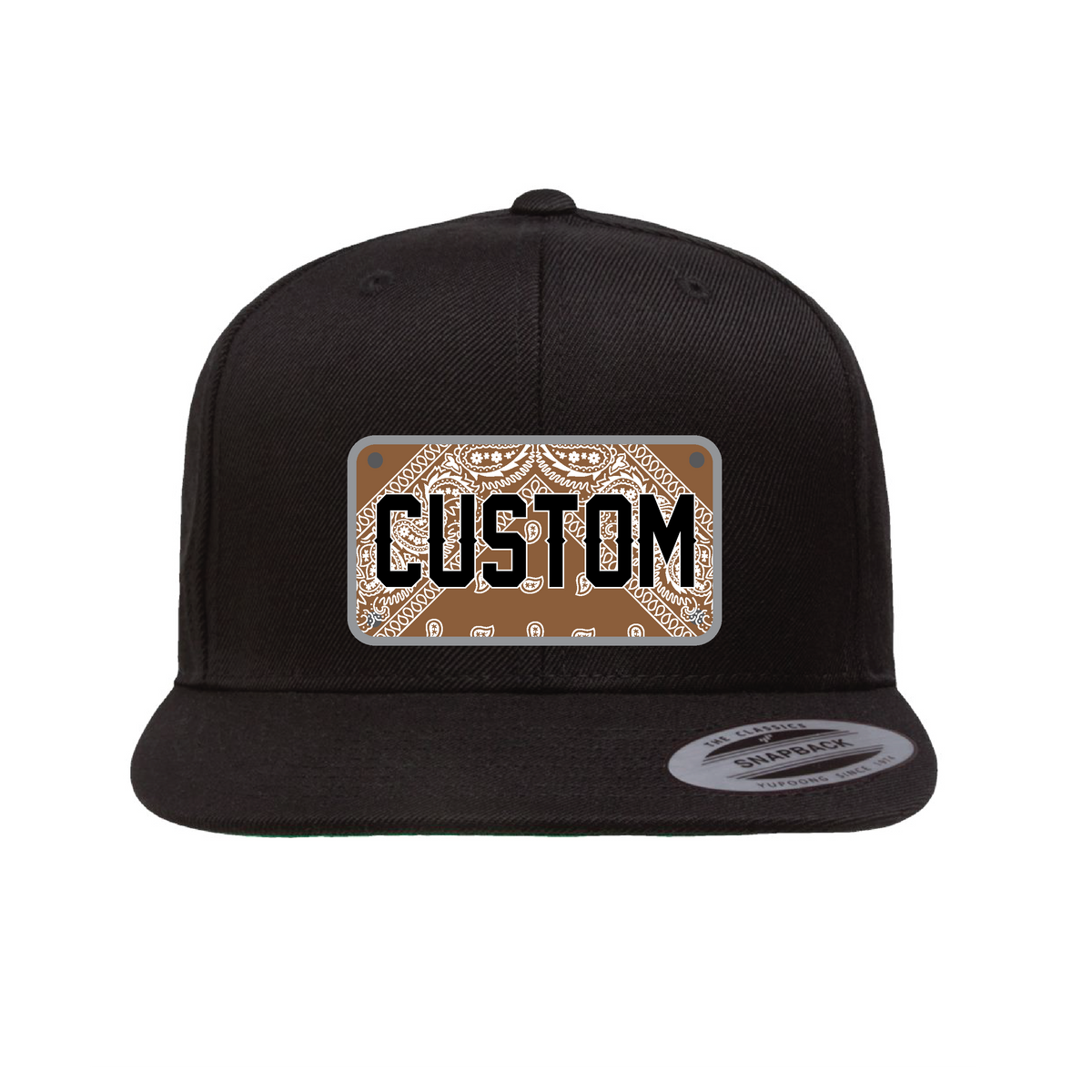 Bandana Old School Customizable Plaque Flat Hat