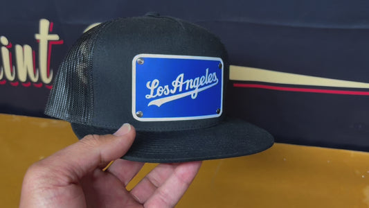 Custom Black/Blue Los Angeles Dodgers Hat